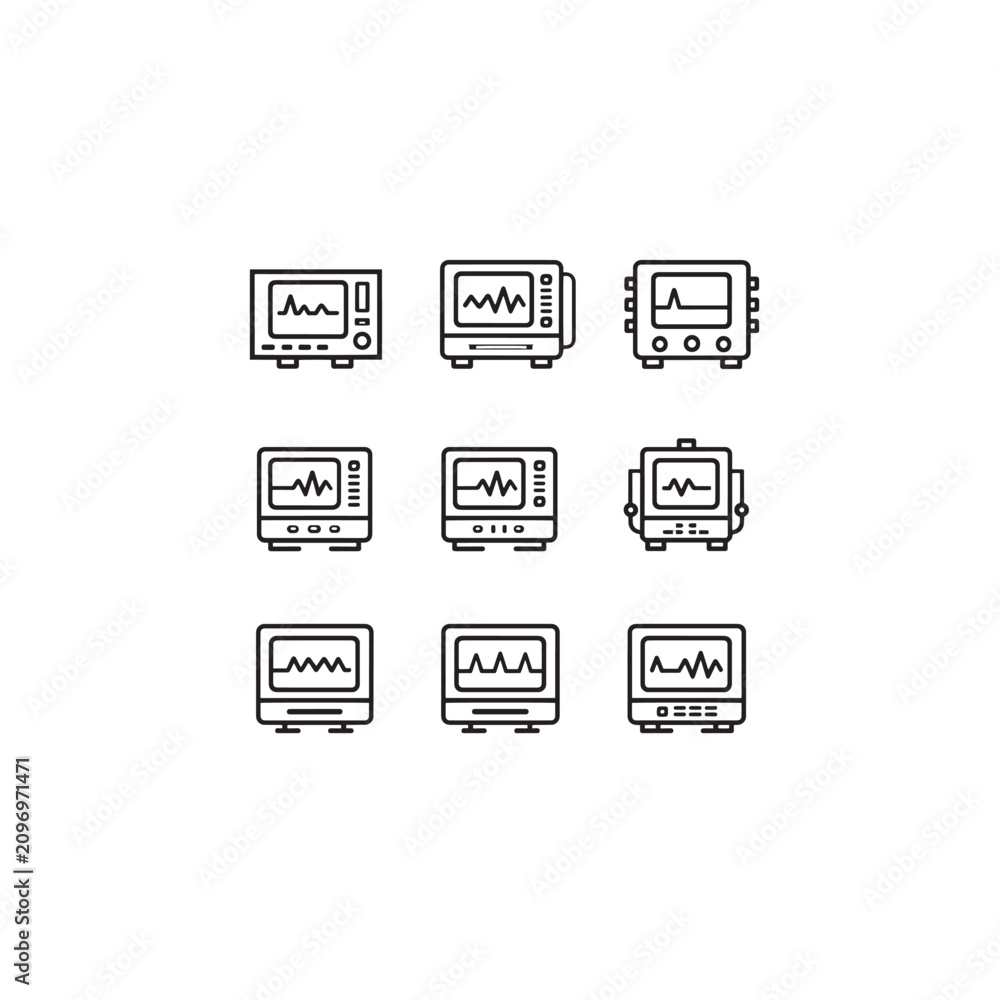 Fototapeta premium Patient Monitor icon line art outline