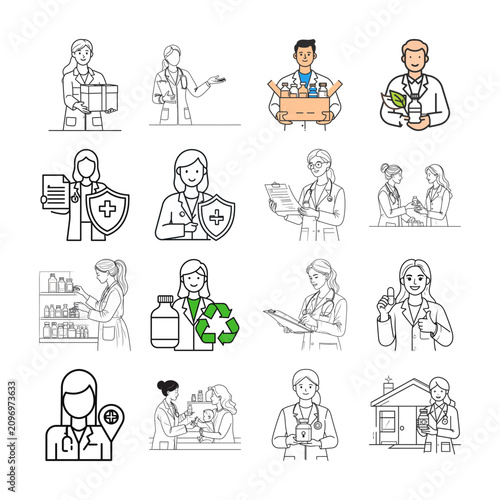 vector, lineart, icon, clipart, graphic, illustration, editable, scalable, svg, png, jpeg, outline, minimal, flat, monochrome, grayscale, crisp, clean, sharp, medical, healthcare, doctor, nurse