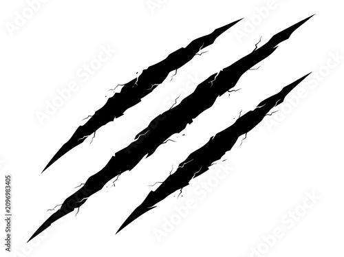 Claw scratch marks isolated on transparent background