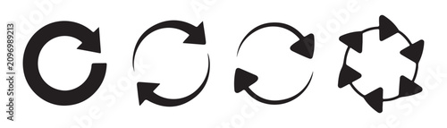 Bild auf Leinwand Set of bold refresh and circulation symbols for industrial and digital interface design applications