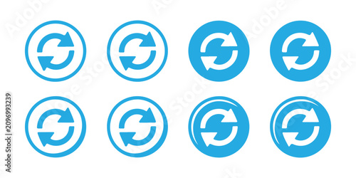 Refresh vector icon set, reload and restart button for websites and mobile applications.