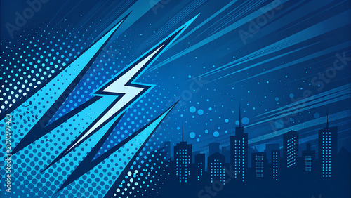 Versus fight concept background with city skyline silhouette