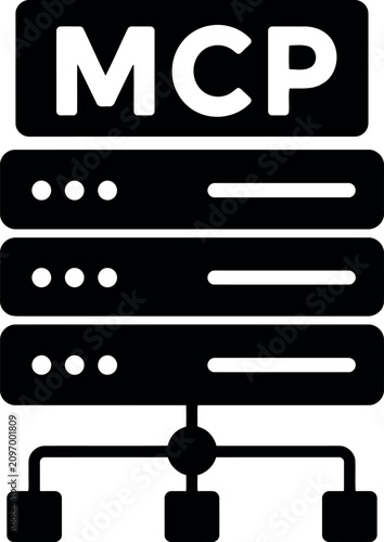 Model Context Protocol server icon with MCP architecture and AI integration