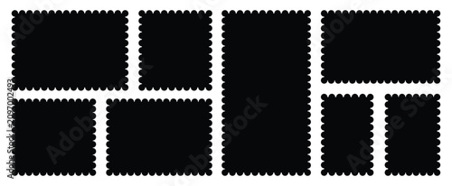 Canvastavla Geometric zig zag wavy stickers