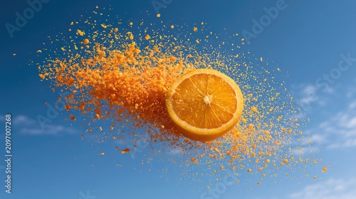 orange and water splash
