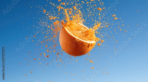 orange and water splash