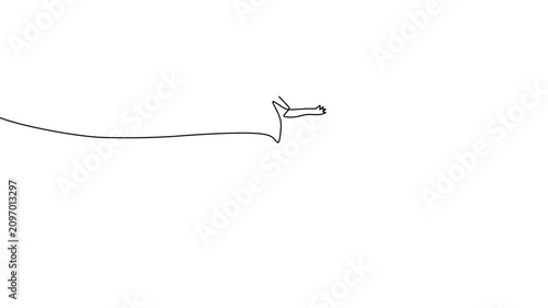 Football Player Kicking Continuous Line Animation For Soccer Team Match