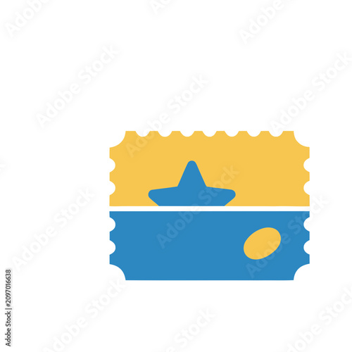 Ticket with star and oval shapes