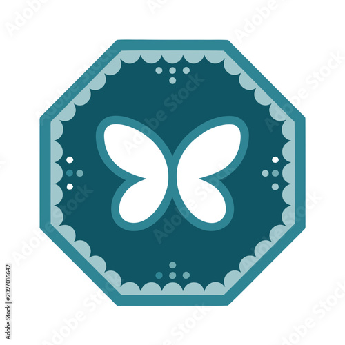 Teal Folk Pattern Tile Flat SVG Icon