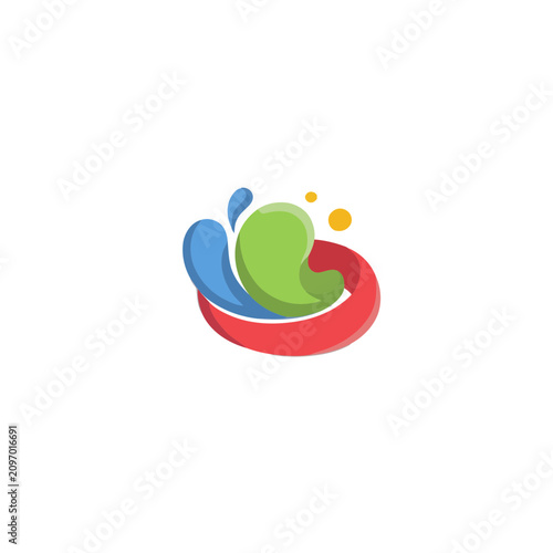 Abstract Colorful Swirls and Drops