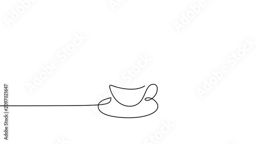 Warm Coffee Steam Continuous Line Video For Cozy Drink Relaxation