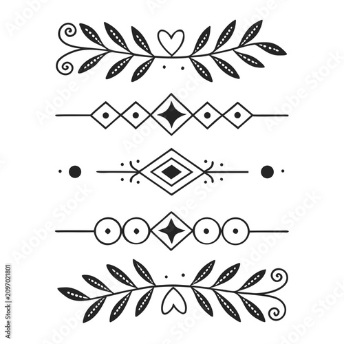 set of decorative elements