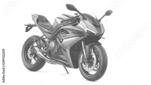Fotografie halftone vehicle sportbike motorbike motorcycle transportation motor drive speed