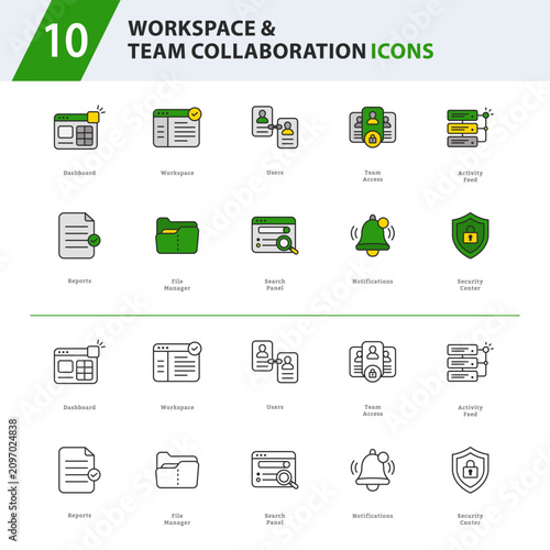 Workspace & Team Collaboration Outline Icons