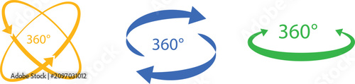 Foto 360 degree rotation arrows vector illustration
