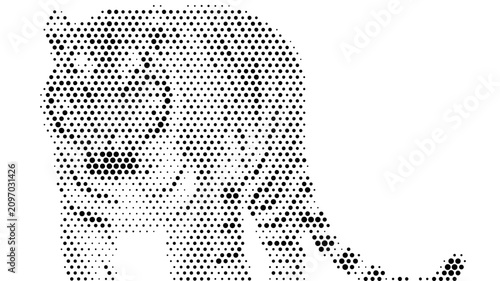 Photography animal halftone standing tiger cat nature jungle predator feline wild illustrati