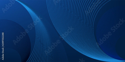 Fotografija Abstract blue curves and lines in digital artwork