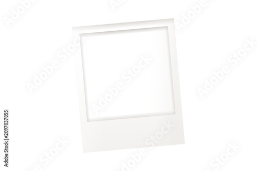 Blank White Polaroid Frame at Slight Angle for Photo Mockup