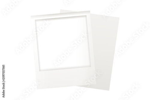 Blank Polaroid Photo Frame Mockup Isolated on Transparent Background | Minimal white