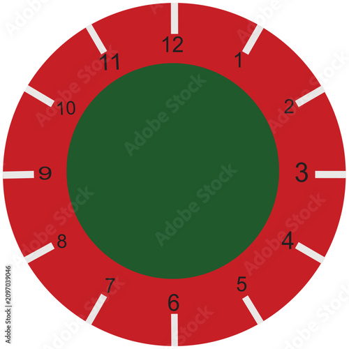 Red & Green Numbers Time Clock