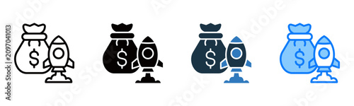 Startup Capital icon multiple style vector illustration