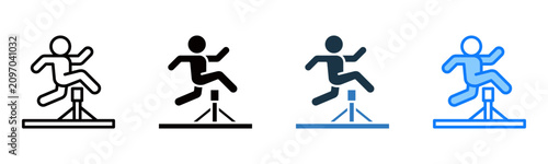Tableau sur toile Obstacles icon multiple style vector illustration