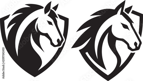 horse head outline logo vector icon illustration, logo template
