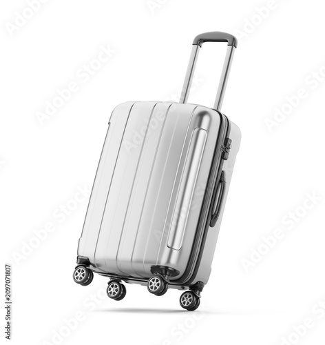 Obraz na płótnie Metal Suitcase for Travel isolated on white