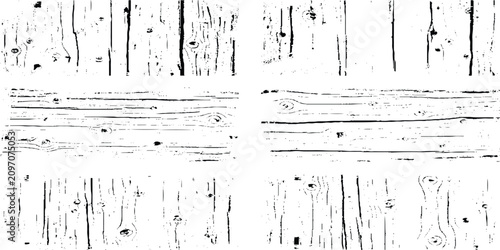 Bild auf Leinwand Collection of six grunge wooden texture backgrounds with knots and natural patte