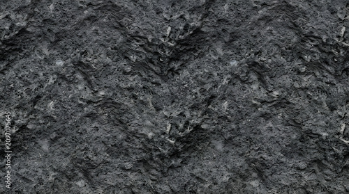 Seamless Dark Grey Natural Stone Texture Background with Rough Rock Surface Detail