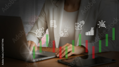 Tableau sur toile Business leaders, investment growth concepts