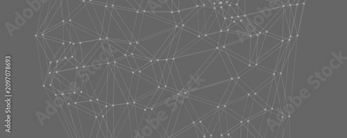 Modern Geometric Plexus Design With Thin Gray Lines On Gray Background
