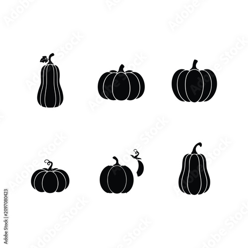 Pumpkin Collection Silhouette Vector Set