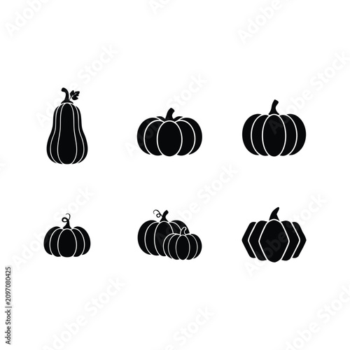 Pumpkin Collection Silhouette Vector Set