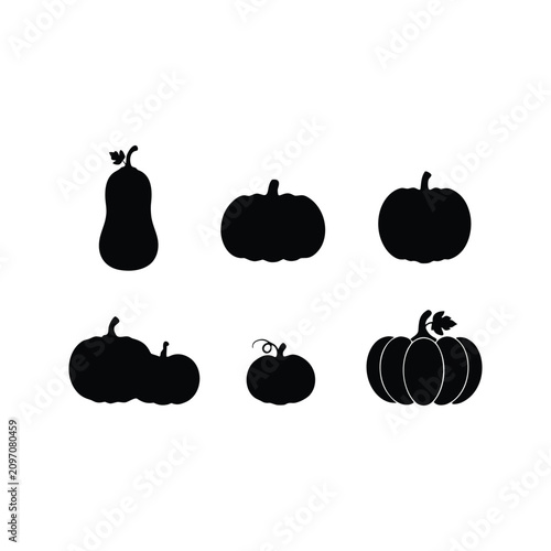 Pumpkin Collection Silhouette Vector Set
