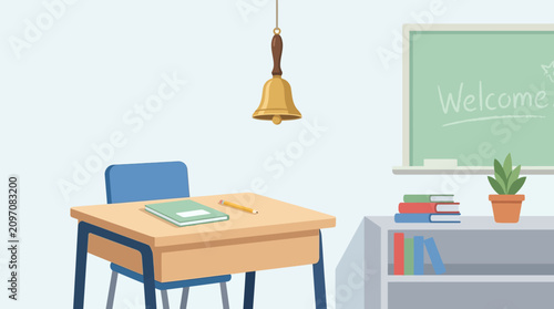 Classroom, school desk, education icons, teaching tools, learning environment isolated on Transparent Background Back to school, Editable EPS