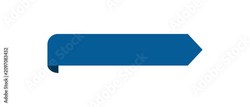 Foto Minimalist blue ribbon banner tag design for professional labeling and geometric