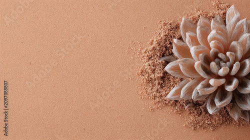 Peach Pink Wall with Succulent Plant on Corner, Minimal Aesthetic Home Decor Photography