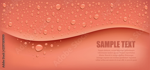 pink drops background with many fresh juice drops	
