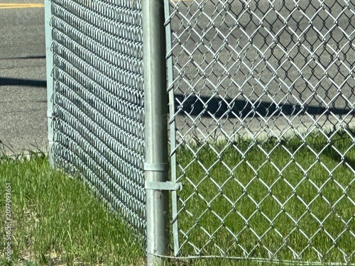 Chain link fence close up