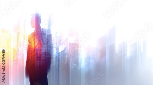 Modern corporate business background with abstract blue technology gradient, professional office presentation banner, clean minimal financial and executive branding design