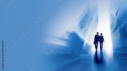 Modern corporate business background with abstract blue technology gradient, professional office presentation banner, clean minimal financial and executive branding design