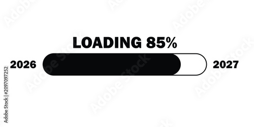2027 New Year Loading Bar Progress Graphic for Business Presentation and Web