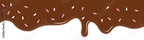 Melting Ice Cream Corner Drip Illustration for Summer Dessert Theme, Sweet Food Decoration, Border Accent, and Creative Graphic Design. Vector Isolated