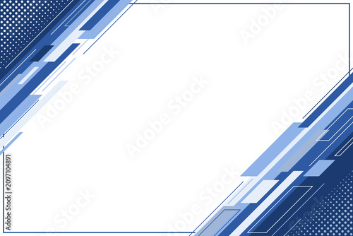Navy Futuristic Diagonal Frame Border with Wide Copy Space, Modern Tech Transparent PNG