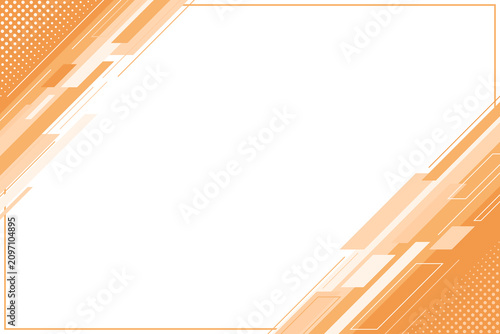 Orange Futuristic Diagonal Frame Border with Wide Copy Space, Modern Tech Transparent PNG