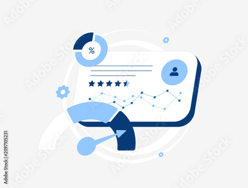 Foto Customer health score with customer analytics, engagement metrics, account monitoring, churn risk assessment and performance insights for customer success
