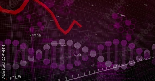 On play thick red zigzag line entering left and sweeping across grid, highlighting trends