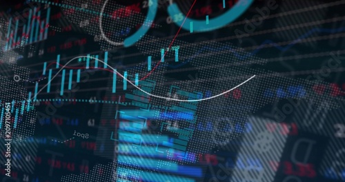 Financial chart image on live feed, cyan candlesticks climbing then retracing to show trend
