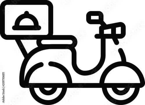 Food Delivery Icon Outline Vector